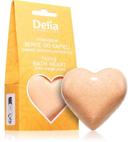 Fizzing Bath Heart Orange